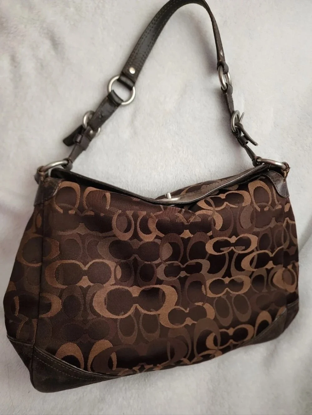 COACH Signature Brown Chelsea Satchel Shoulder *stained*